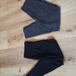 Old Navy Maternity 4 Way Stretch Legging Pants Bundle Black Gray Medium